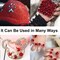 2680 Pieces 3D Red Nail Rhinestones, 120 Pieces Big Red Glass Crystal Nail Gems Stones Charms Stones with Bling Diamond Flatback Round Beads, Clear Charm Jewelry for DIY Face Craft Decoration